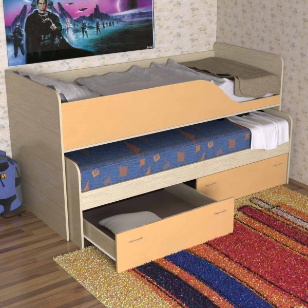Раздвижная (выкатная) кровать для двух детей